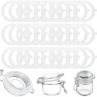 30 Pièces Joints de Bocal en Silicone Universelle, 70 mm x 94 mm Interchangeables Joint Bocaux, Réutilisable, pour Couvercle de Bocaux en Verre, Pot à Bonbons, Conserver Les Aliments (Blanc)