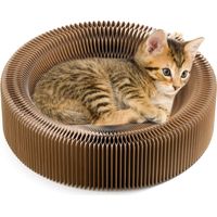 Panier Griffoir Chat - Carton Alvéolaire Haute Densité - 50 cm Diamètre - Pliable Portable - Pour Canapé Intérieur - 1 Pièce