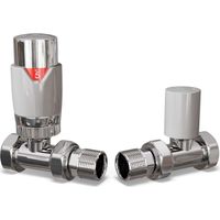 Talus Flair - White Thermostatic Radiator Valve & Lockshield Straight 10mm