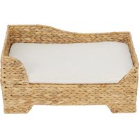 Teamson Pets Neith intérieur en osier chat ou petit chien lit surélevé surélevé avec coussin amovible lavable Tan ST-N10002-UK