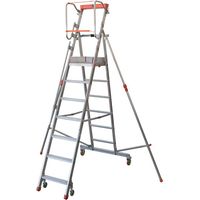 Escabeau roulant 6 marches - Hauteur de plateforme: 1.59m - Hauteur atteignable: 3.59m - CTA-6