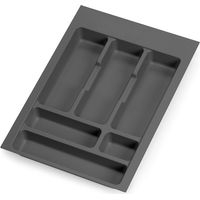 Emuca range-couverts Optima pour tiroir universel, module 400mm, Plastique, Gris antracite