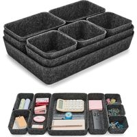 Lade Organizer Vilt – Flexibele & Stevige Ladeverdeler, Set van 8 Vilten Bakjes voor Kast, Bureau, Ladekast, Opbergsysteem voor Thuis & Kantoor