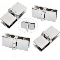 Charnière de porte en verre 4pcs 180 °, charnière de porte en verre, charnière de porte en verre en alliage de zinc, porte en verre à clip, installation facile et durable pour vitrine, armoire