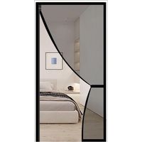 Moustiquaire, rideau à fermeture automatique à aimant puissant, ouverture latérale, noir (120 x 200 cm)