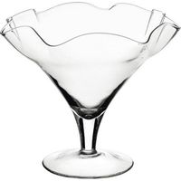 A.L.E Import Coppa Smerlata Vetro H 220 Mm D 250 Mm Trasparente