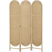 Biombo 3 panneaux 120x170 cm pliable naturel avec partie supérieure arquée