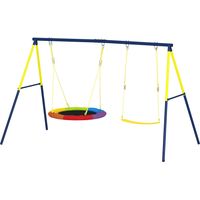 Altalena da Giardino con Nido Regolabile, Metallo Multicolore 265x160x178 cm