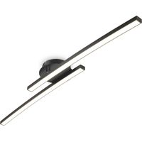 B.K.Licht I Plafonnier 12W, 2 platines LED pivotantes, 3000K blanc chaud, noir, 1100 lumen