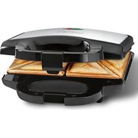 Clatronic ST 3778 Tostadora de sándwiches negra acero inoxidable