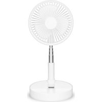 Ventilador portátil recargable, 20 cm, 4 modos, blanco