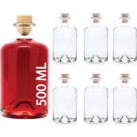 3,4,6 of 10 x 500 ml lege glazen flessen apothekersfles jeneverfles azijn olie glazen flessen 0,5 liter l nr. 1 van (6 stuks)
