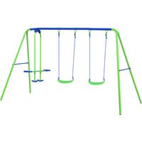 Altalena Due Posti per Bambini da Giardino +3 Anni Gioco in Metallo Outdoor Toys 280x140x180 cm Supporta 45 kg