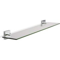 Croydex Flexi-Fix Glass Bathroom Shelf, Chrome, 61cm Length - Cheadle