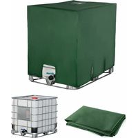 Bache pour Cuve IBC 1000L, Bache de Réservoir d'eau Couvercle, Anti-UV Anti-Poussière Bache de Housse Protection, Bouchon Cuve a Eau Bâche (116 x 100 x 120 cm, Vert)
