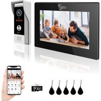 1080P-Video-Türklingel mit 7-Zoll-Touchscreen, Video-Türsprechanlage, Gegensprechanlage, Unterstützung für IC-Kartenentriegelung, PIR-Bewegungserkennung