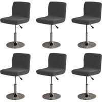 Noir-Bar Stool Lot de 6 housses de chaise extensibles amovibles avec housse de dossier pour chaise pivotante courte avec dossier (pas de chaises)