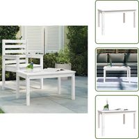 Table de jardin blanc 82,5x50,5x45 cm bois massif de pin - Table De Jardin - Table Extérieure - Mobilier De Jardin - Table En Bois - Table Blanche