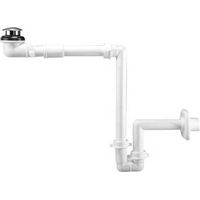 SIPHON GAIN DE PLACE POUR LAVABO + BONDE BASSE Dimensions : Blanc