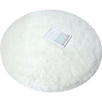 Tapis Rond Chambre Tapis Salon Anti Slip Doux Moelleux Tapis Shaggy Tapis de Sol Grand pour Couloir (Blanc, 80cm)