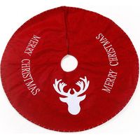 Aiperq Christmas Tree Skirt, 35 Inch Crimson Elk Skirt Cover, Non-woven Christmas Tree Mat, Suitable for Christmas Party Winter Holiday New Year Decoration
