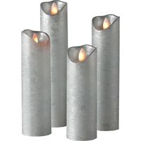 Sompex Shine Caja 4 Velas LED Plateadas Realistas