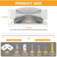 Profilé Aluminium LED 6m(6 1m) Forme en U, Profilé Led Encastrable pour Plaques de Plâtre, Profile alu pour Ruban led, Compact Finition Professionnelle Pour Ruban LED