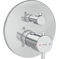 Vitra Round Thermostatic Concealed Shower Valve 2 Outlet - Chrome