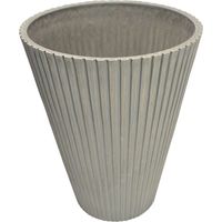 Vaso tondo piccolo a cono da esterno giardino in fibra di argilla Ø19x22 cm Erica - Black