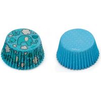 Blaue Elefanten-Muffinförmchen mit Punkten, 50 x 32 mm, 36 Stück