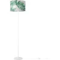 Paco Home Lampada Da Terra Soggiorno Camera Da Letto E27 Natura Palme Verde Beige Verde (Ø38cm), Lampada da terra - Bianca
