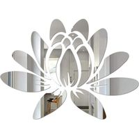 Sticker Mural Lotus - Acrylique Réfléchissant 3D - Décoration Murale Amovible pour Salle De Bain Chambre Télévision - 1 Pièce