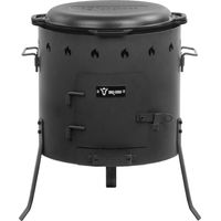 BBQ-Toro kazan in ghisa con fornello kazan Ø 45 cm, pentola in ghisa con coperchio, bollitore per gulasch, bollitore per fuoco