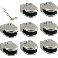 QORVA-Pinces à verre en acier inoxydable, lot de 8, pour garde-corps, fixation sûre et esthétique