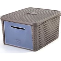 Boîte de rangement "Infinity" en plastique - Taupe - Taille L - L 50 x l 40 x H 25 cm - Livraison gratuite