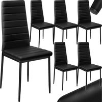 Ensemble de 6 chaises salle à manger rembourrées cuir synthétique noir