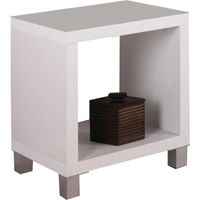 Mesita auxiliar kubox 1x1 acabado blanco, 48 cm (alto) 41cm (ancho) 29 cm(fondo)