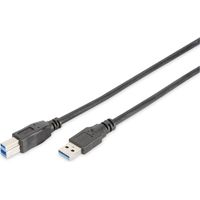 Digitus USB-Kabel USB 3.2 Gen1 (USB 3.0 / USB 3.1 Gen1) USB-A Stecker, USB-B Stecker 1.80 m Schwarz