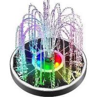 Solar Fountain Glass Panel 3.5W Floating Solar Water Fountain , Solar Pump for Bird Bath, Garden, Pond, Pool, Outdoor (Black Panel Colorful Lights)