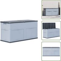 Boîte de rangement de jardin 320 L Gris Noir - Boîte De Rangement Jardin - Coffre De Jardin - Rangement Exterieur - Rangement Patio - Coffre De Jardin Gris