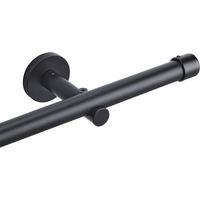 Tringle à rideau murale - Acier inoxydable - Noir - Lot 2 pièces - 360 cm
