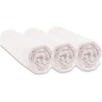 Lot de 3 Draps housse 100% Coton Bio - 60x120 cm - Blanc