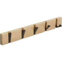 Appendiabiti da parete con 5 ganci retrattili, ideale per appendere cappotti, sciarpe, borse e altro ancora, colore naturale.