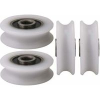 Stück 4x20x6,5x7,4 mm weiße U-Nut-Nylon-Rollen für Schiebetüren