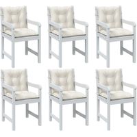vidaXL Lowback Chair Cushions 6 pcs Melange Cream 100x50x7 cm Fabric