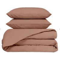 HAOMY - Parure VENEZIA Mocaccino 240x260 + 2 taies carrees 65x65