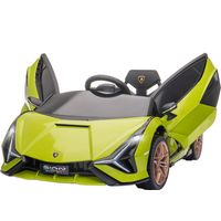 Macchina Elettrica per Bambini 3-5 Anni 12V Lamborghini SIAN, 3-5km/h Auto Elettrica per Bambini con 2 Motori, Fari e Musica, Telecomando, Cintura e Clacson, Verde