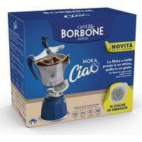 Caffè Borbone MOKACIAOINDUZ caffettiera manuale Moka Blu, Grigio