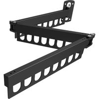 Estante de secado de ropa, estante plegable de acero al carbono montado en la pared, perchero con ganchos para secar la ropa (negro)