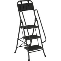 Escalera Plegable de 3 Peldaños con Bolsa de Herramientas Escalera de Tijera con Peldaños Anchos Antideslizantes Negro